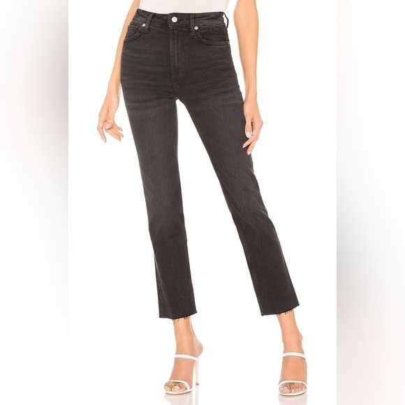 REVOLVE We The Free Black Hi Slim Straight Jeans Size 28 - Picture 1 of 8